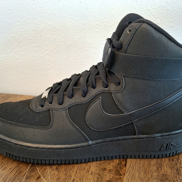 Nike Air Force 1 '07 Black/Black High-Top Sneakers Men's 11 NEW - Picture 2 of 11